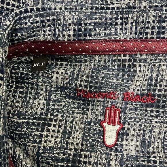 LUCHIANO VISCONTI BLACK Long Sleeve Dress Shirt - Picture 4 of 6